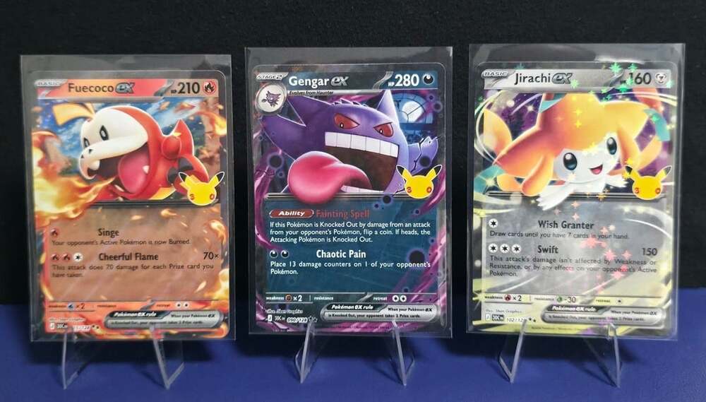 Pokemon TCG 30C Ex Full Art Holo Set of 3 Cards Fuecoco Gengar Jirachi